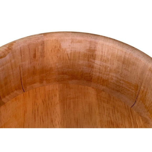 Vintage Teak Wood Salad Bowl Serving Set Made in Thailand 5 pc Set 1960's MCM - Picture 7 of 9